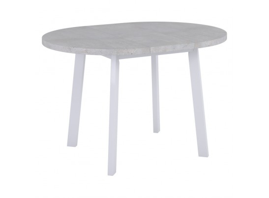 Стол Next круглый раскладной 100-130x100x76,5см,Бетон Лайт, белый в Каменске-Уральском