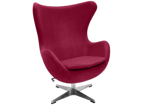 Кресло EGG CHAIR винный, искусственная замша в Каменске-Уральском