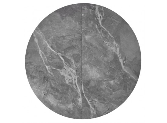 Стол Rudolf круглый раскладной 100-130x100x75см, серый керамогранит, черный в Каменске-Уральском