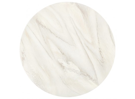Стол Liverpool диам.100см, керамогранит белый мрамор с хромированными ножками в Каменске-Уральском