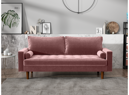 Диван Scott трехместный пыльно-розовый в Каменске-Уральском