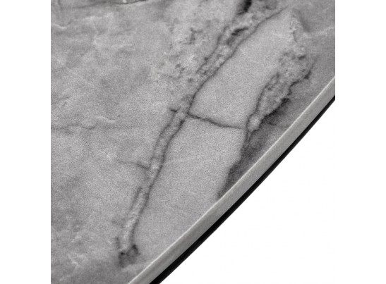 Стол Rudolf круглый раскладной 100-130x100x75см, серый керамогранит, черный в Каменске-Уральском