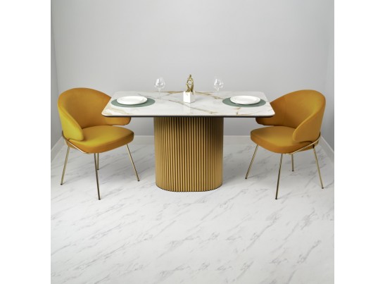 Стол Festa 140x85x77см, керамогранит Calacatte gold мрамор в Каменске-Уральском