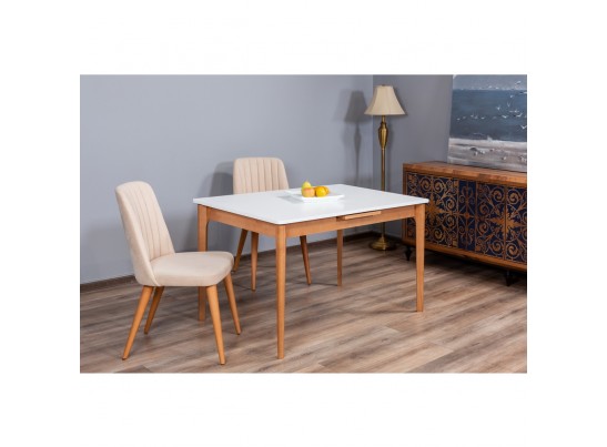 Стол Splash раскладной 125-155x85x75см, Белый, орех миланский, орех миланский в Каменске-Уральском