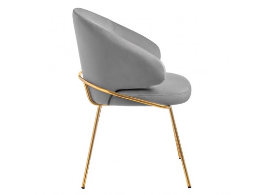 Стул-полукресло Emil серый с золотыми ножками в Каменске-Уральском