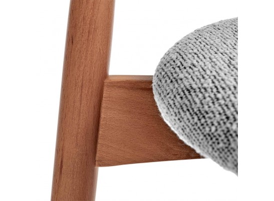 Стул полубарный Lucas светло-серый букле, ножки цвета орех в Каменске-Уральском