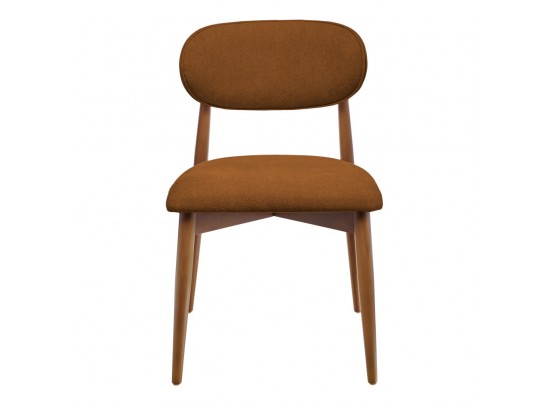 Стул Lucas 3 терракотовый букле с ножками цвета орех в Каменске-Уральском