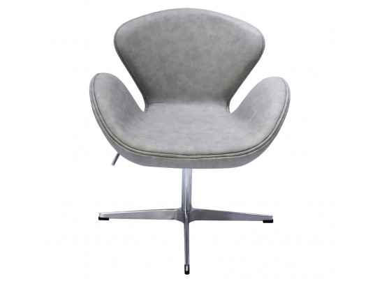 Кресло SWAN CHAIR светло-серый матовый с эффектом состаренная кожа в Каменске-Уральском