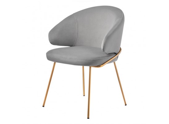 Стул-полукресло Emil серый с золотыми ножками в Каменске-Уральском