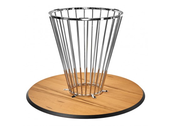 Стол Liverpool диам.110см, шпон орех лучевой набор, с хромированными ножками в Каменске-Уральском