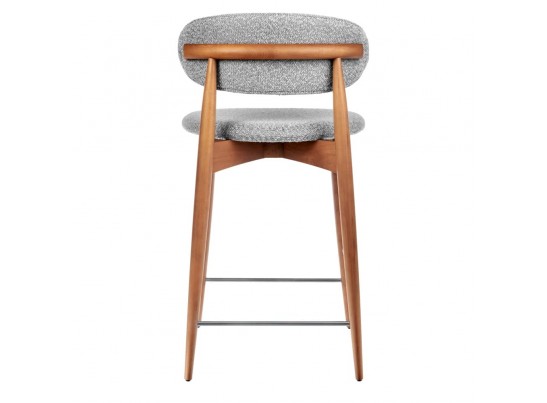 Стул полубарный Lucas светло-серый букле, ножки цвета орех в Каменске-Уральском