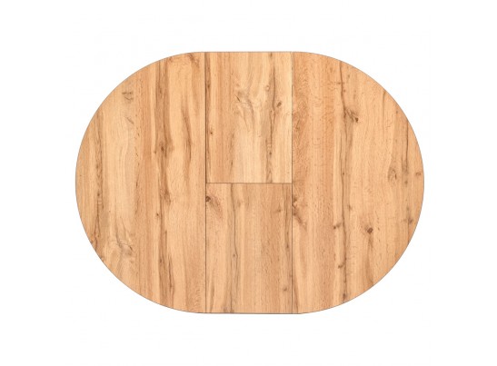 Стол Rudolf круглый раскладной 90-120x90x75см, Дуб Вотан, чёрный в Каменске-Уральском