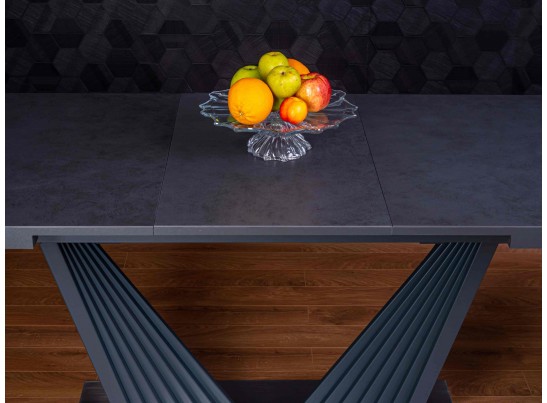 Стол раздвижной ASTRA 140-190x80х80см, керамогранит, сталь, антрацит в Каменске-Уральском