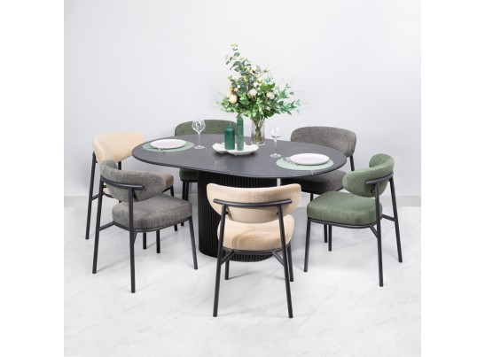 Стул Lucas 2 серый шенилл с чёрными ножками в Каменске-Уральском