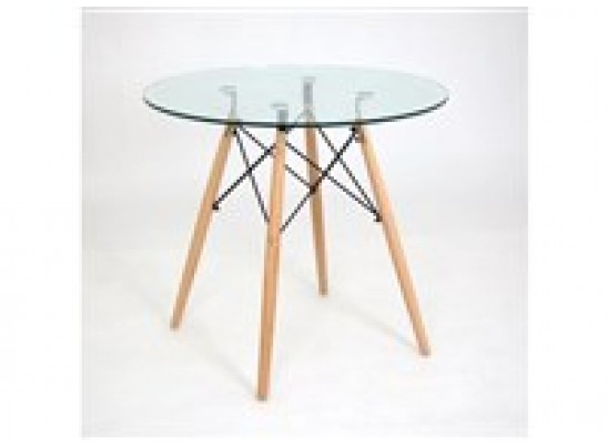 Стол Eames диам. 80см, с прозрачным стеклом в Каменске-Уральском
