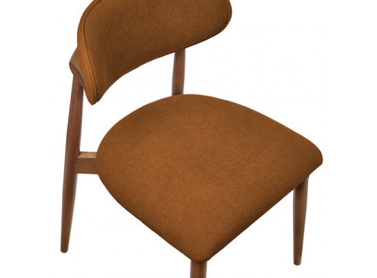 Стул Lucas 3 терракотовый букле с ножками цвета орех в Каменске-Уральском