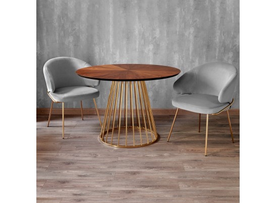 Стул-полукресло Emil серый с золотыми ножками в Каменске-Уральском