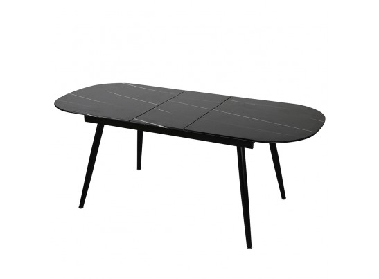 Стол Marble овальный раздвижной 160/200 х 90х 78см, чёрный мрамор в Каменске-Уральском