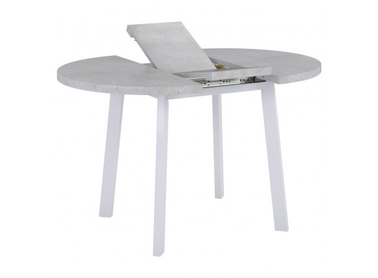 Стол Next круглый раскладной 100-130x100x76,5см,Бетон Лайт, белый в Каменске-Уральском