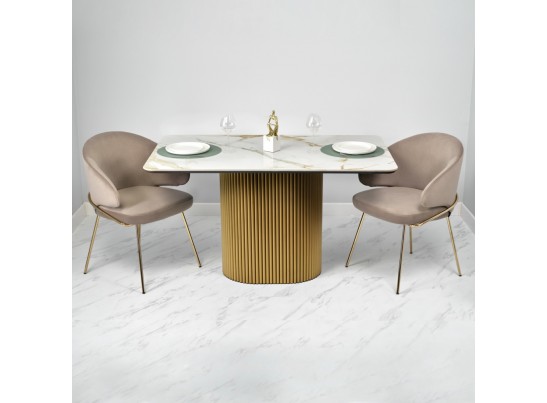 Стол Festa 140x85x77см, керамогранит Calacatte gold мрамор в Каменске-Уральском