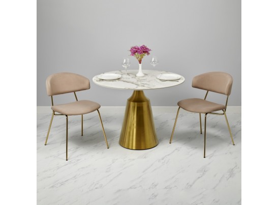 Стул Elle бежевый с золотыми ножками в Каменске-Уральском