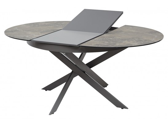 Стол BRUNO раскладной 120-170х90х76см с матовой серо-коричневой керамической столешницей "под камень" в Каменске-Уральском