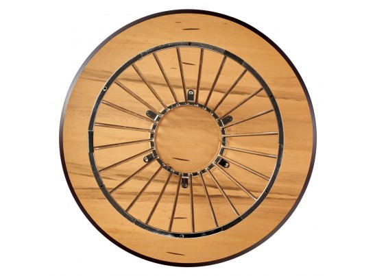 Стол Liverpool диам.110см, шпон орех лучевой набор, с хромированными ножками в Каменске-Уральском