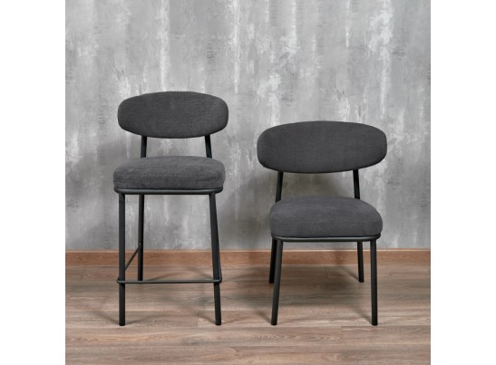 Стул Lucas 2 серый шенилл с чёрными ножками в Каменске-Уральском