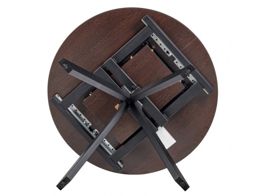 Стол Rudolf круглый раскладной 90-120x90x75см, Дуб Вотан, чёрный в Каменске-Уральском