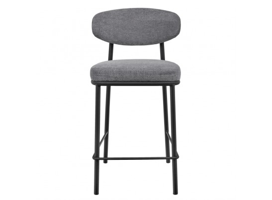 Стул полубарный Lucas 2 серый шенилл с чёрными ножками в Каменске-Уральском