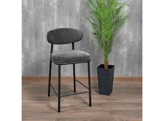 Стул полубарный Lucas 2 серый шенилл с чёрными ножками в Каменске-Уральском