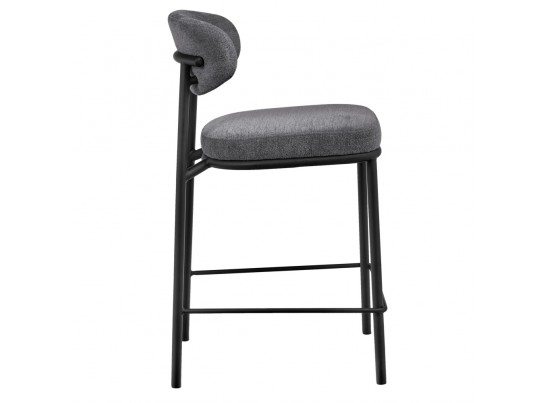 Стул полубарный Lucas 2 серый шенилл с чёрными ножками в Каменске-Уральском