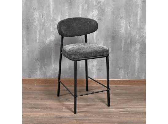 Стул полубарный Lucas 2 серый шенилл с чёрными ножками в Каменске-Уральском