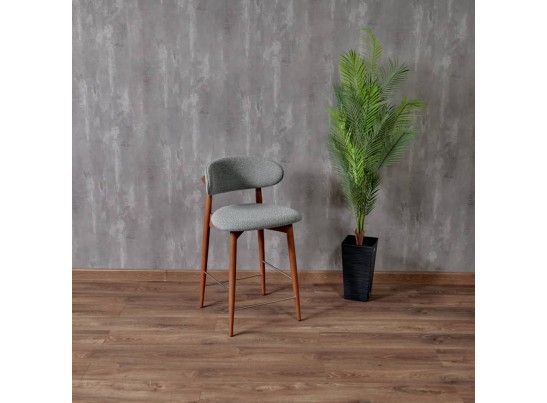 Стул полубарный Lucas светло-серый букле, ножки цвета орех в Каменске-Уральском