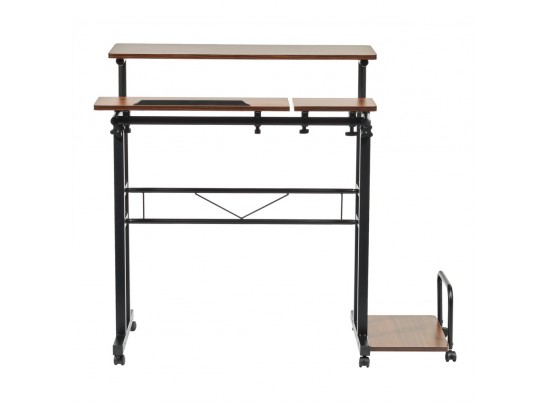 Стол многофункциональный Shuttle 80х58х80-130см, темное дерево, чёрный в Каменске-Уральском