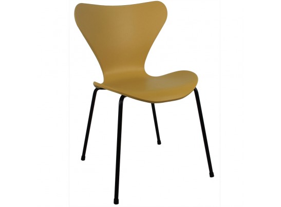 Комплект из 4-х стульев Seven горчичный с чёрными ножками в Каменске-Уральском