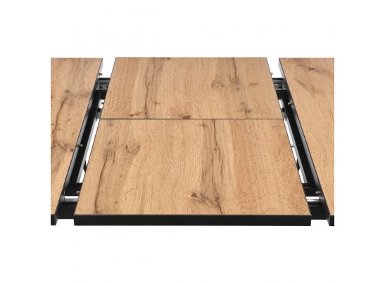 Стол Dublin раскладной 120-160х80х75 Дуб Вотан с чёрными ножками в Каменске-Уральском