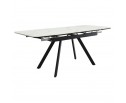 Стол Arthur раскладной 120-184x80x75см, керамогранит белый мрамор Greys White, чёрный в Каменске-Уральском
