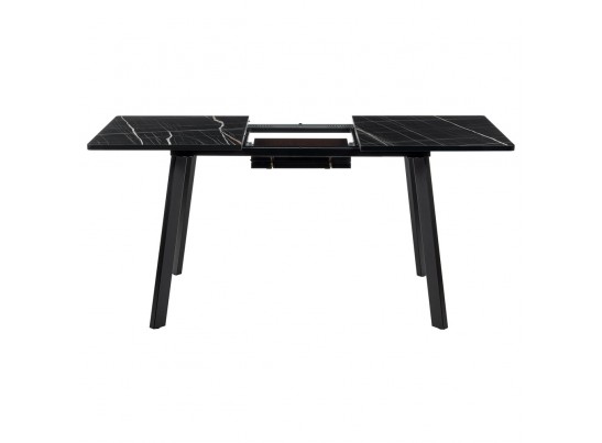 Стол Dublin раскладной 120-160х80х75 чёрный мрамор с чёрными ножками в Каменске-Уральском