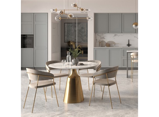 Комплект из 2-х стульев Turin латте с золотыми ножками в Каменске-Уральском