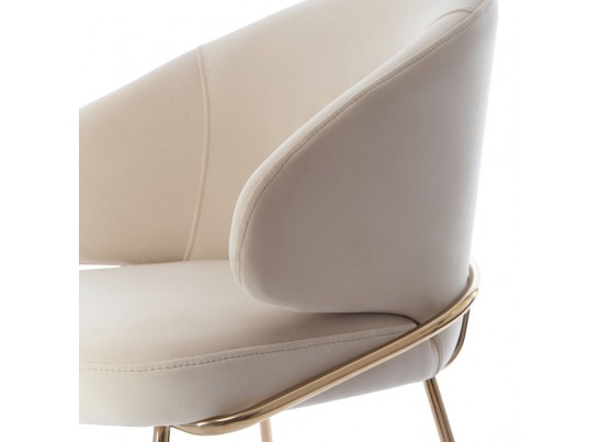 Стул-полукресло Emil кремовый с золотыми ножками в Каменске-Уральском
