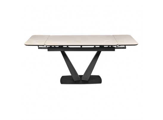 Стол Vito раскладной 120-184x80x75см, керамогранит бежевый, чёрный в Каменске-Уральском