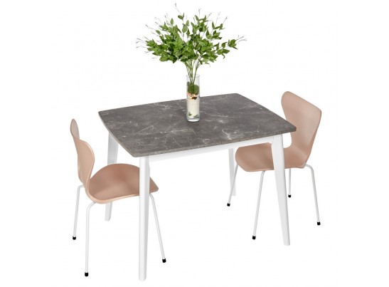 Стол Oslo раскладной 100-130x80x76см, Мрамор Сиена, белый в Каменске-Уральском