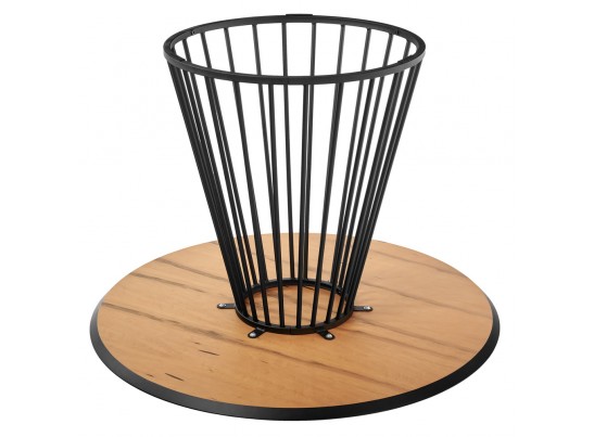 Стол Liverpool диам.110см, шпон орех лучевой набор, с чёрными ножками в Каменске-Уральском