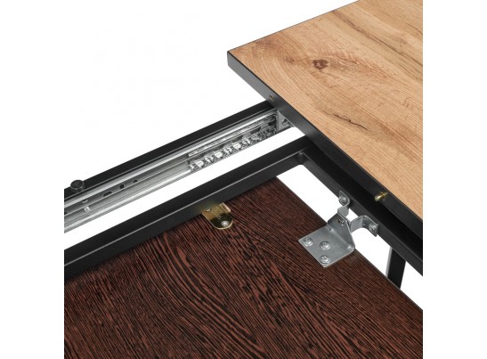 Стол Dublin раскладной 120-160х80х75 Дуб Вотан с чёрными ножками в Каменске-Уральском