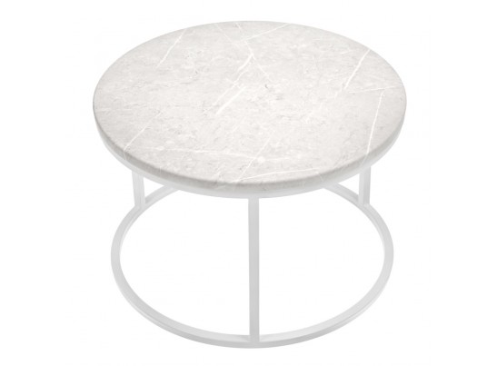 Набор кофейных столиков Tango бежевый мрамор с белыми ножками, 2шт в Каменске-Уральском