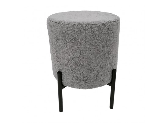 Стул-пуф Otis светло-серый, искусственный мех в Каменске-Уральском