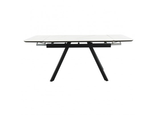 Стол Arthur раскладной 120-184x80x75см, керамогранит белый мрамор Greys White, чёрный в Каменске-Уральском