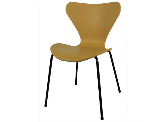 Комплект из 4-х стульев Seven горчичный с чёрными ножками в Каменске-Уральском