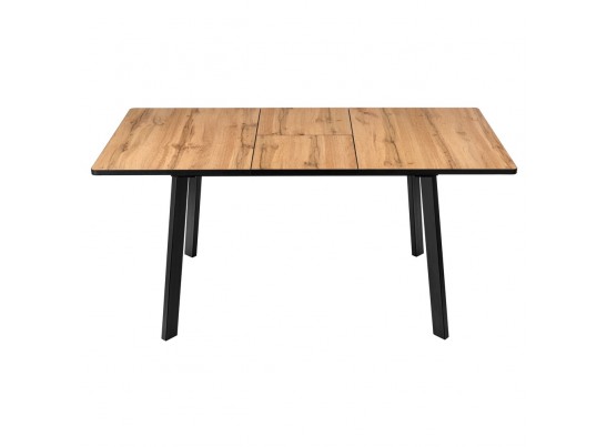 Стол Dublin раскладной 120-160х80х75 Дуб Вотан с чёрными ножками в Каменске-Уральском